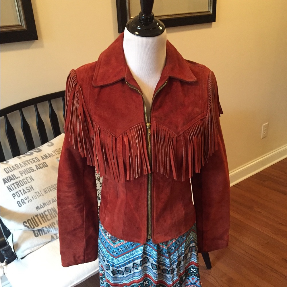 Vintage suede fringe jacket